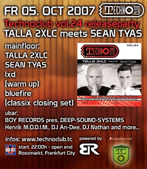 Technoclub Vol. 24 Releaseparty: Talla 2XLC, Sean Tyas @ U60311, Frankfurt am Main [Thumbnail]