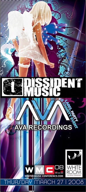 Ava Recordings & Dissident Music Label Party: Andy Moor, Gareth Emery, ... @ White Room, Miami [Front] [Thumbnail]