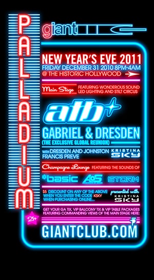 New Years Eve: ATB, Gabriel & Dresden @ The Palladium, Los Angeles [Thumbnail]