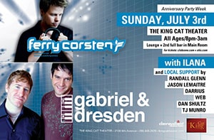 Ferry Corsten, Gabriel & Dresden @ The King Cat Theater, Seattle [Thumbnail]