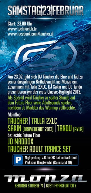 DJ Taucher's Birthday Night @ Monza, Frankfurt am Main [Back] [Thumbnail]