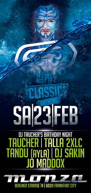 DJ Taucher's Birthday Night @ Monza, Frankfurt am Main [Front] [Thumbnail]