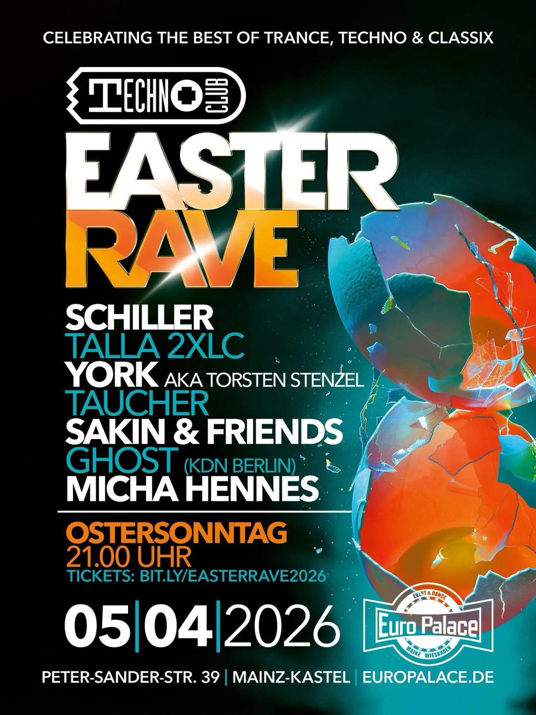 Technoclub Easter Rave @ Euro Palace, Mainz-Kastel, Wiesbaden [Thumbnail]